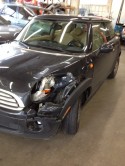 Mini Cooper front end damage before repairs